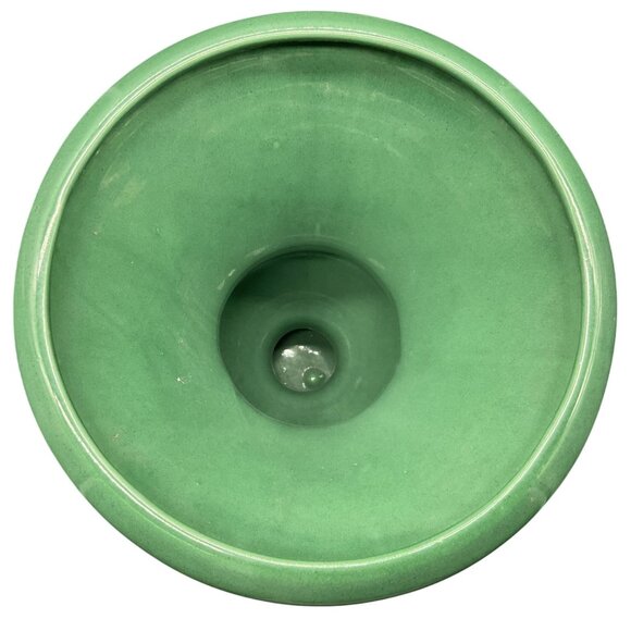 Vintage Haeger USA Forest Green Ceramic Pedestal Vase MCM Retro 8.5"H x 7"D - Picture 3 of 7